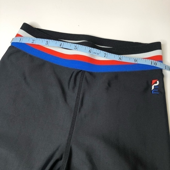 Rare P.E NATION Hell Fire Striped Band Black Stretchy Shiny Active Leggings - Picture 13 of 14